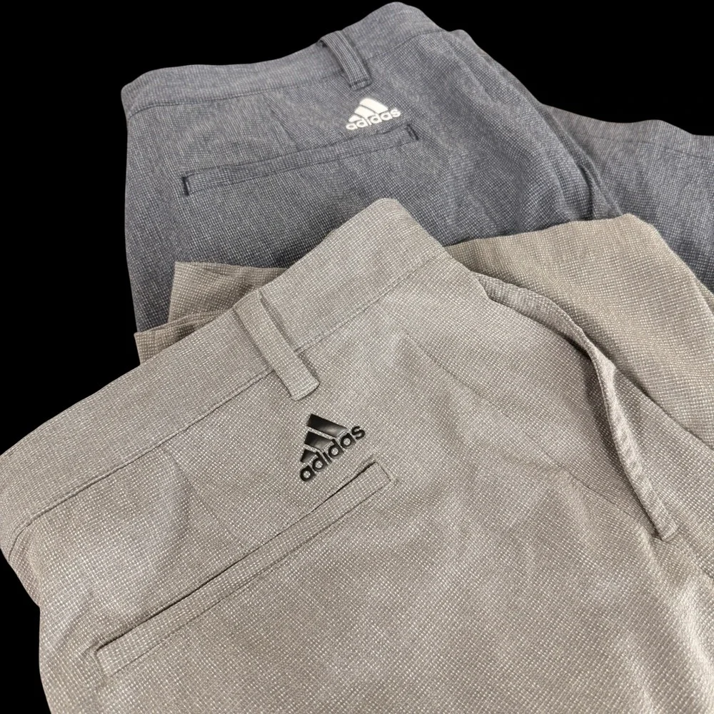 (Lot of 2) Adidas Golf Shorts Mens 34 Pre-Owned Grey/Blue Textured Performance
